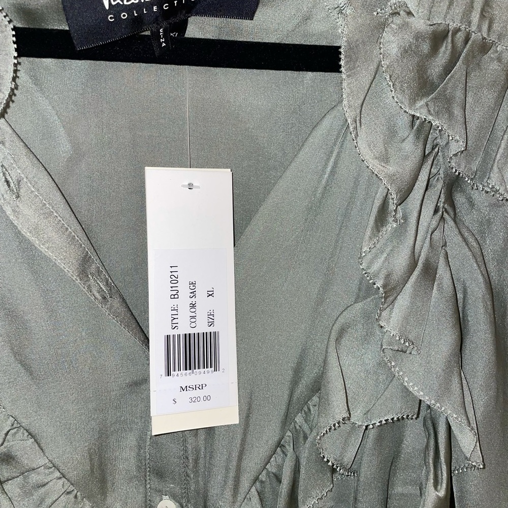 NICOLE MILLER SHEAR RUFFLE BLOUSE NWT🏷✨ - Picture 4 of 4